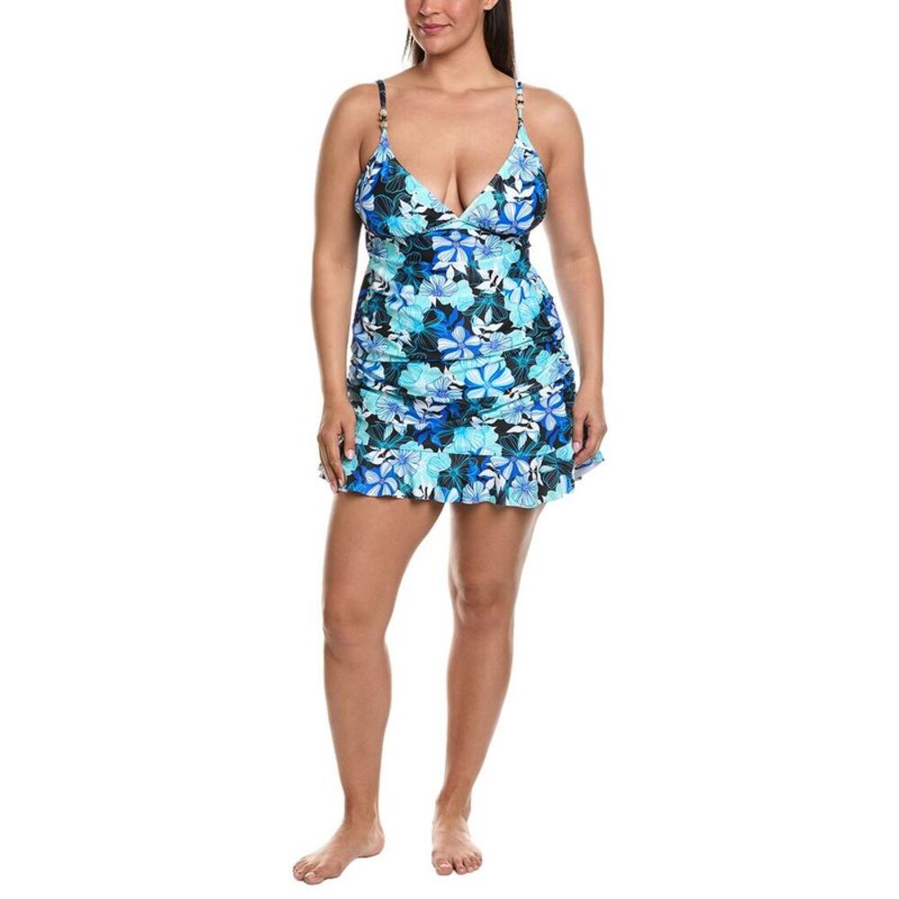 Nicole Miller Womens  2Pc Skirt & Tankini Set, Blue